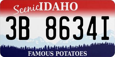 ID license plate 3B8634I