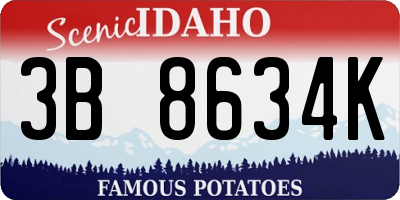 ID license plate 3B8634K