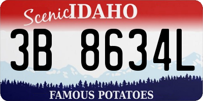 ID license plate 3B8634L