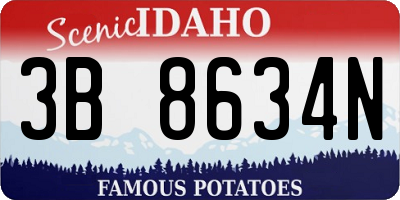 ID license plate 3B8634N
