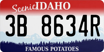 ID license plate 3B8634R