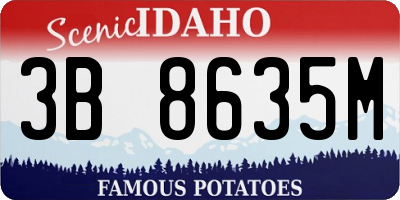 ID license plate 3B8635M