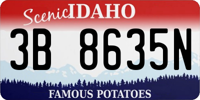 ID license plate 3B8635N