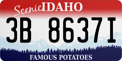 ID license plate 3B8637I