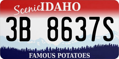 ID license plate 3B8637S