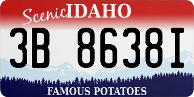 ID license plate 3B8638I