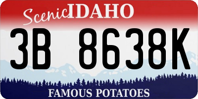 ID license plate 3B8638K