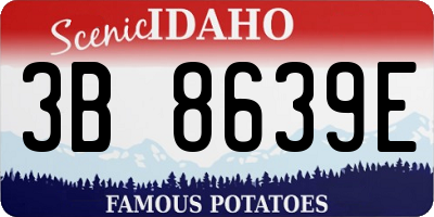 ID license plate 3B8639E