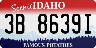 ID license plate 3B8639I