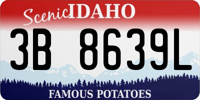 ID license plate 3B8639L