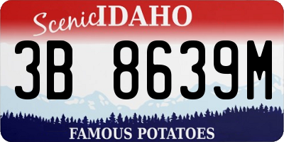 ID license plate 3B8639M