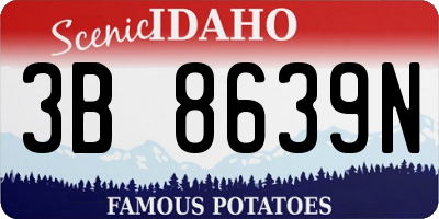 ID license plate 3B8639N