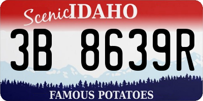 ID license plate 3B8639R