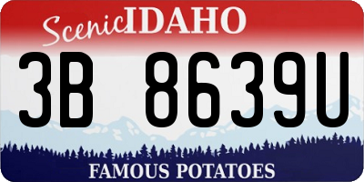 ID license plate 3B8639U
