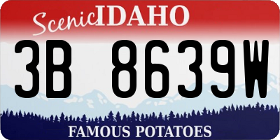 ID license plate 3B8639W
