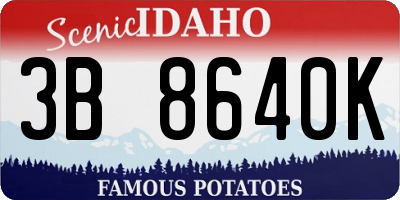 ID license plate 3B8640K