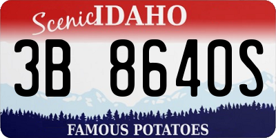 ID license plate 3B8640S