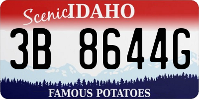 ID license plate 3B8644G