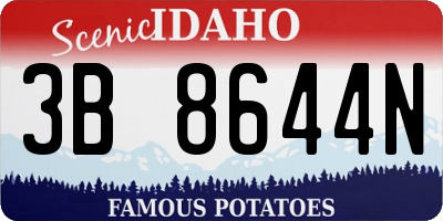 ID license plate 3B8644N