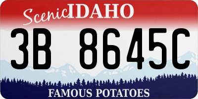 ID license plate 3B8645C