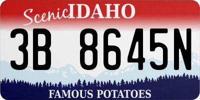 ID license plate 3B8645N