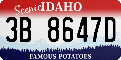 ID license plate 3B8647D