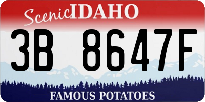 ID license plate 3B8647F