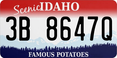 ID license plate 3B8647Q