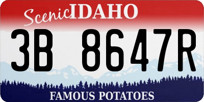 ID license plate 3B8647R