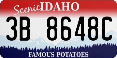 ID license plate 3B8648C