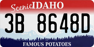 ID license plate 3B8648D