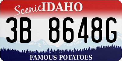 ID license plate 3B8648G