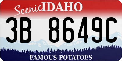 ID license plate 3B8649C