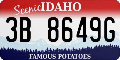 ID license plate 3B8649G