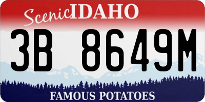 ID license plate 3B8649M