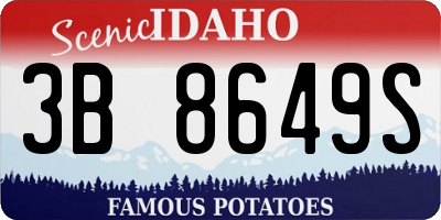 ID license plate 3B8649S