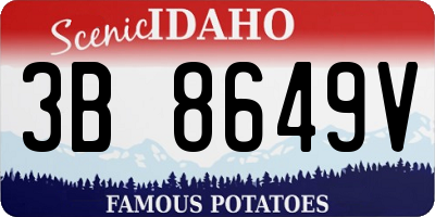 ID license plate 3B8649V