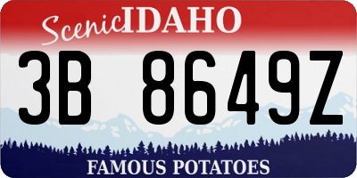 ID license plate 3B8649Z