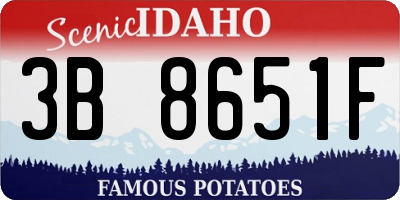 ID license plate 3B8651F