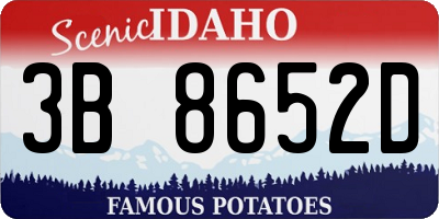 ID license plate 3B8652D