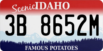 ID license plate 3B8652M