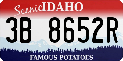 ID license plate 3B8652R