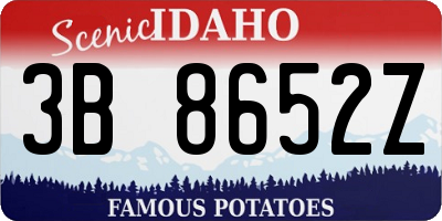 ID license plate 3B8652Z