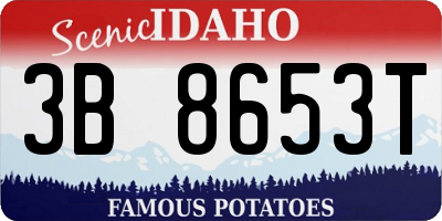 ID license plate 3B8653T