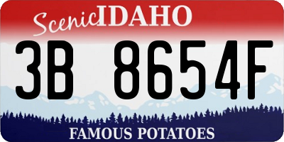 ID license plate 3B8654F