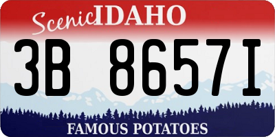 ID license plate 3B8657I