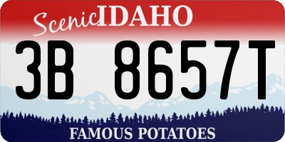 ID license plate 3B8657T