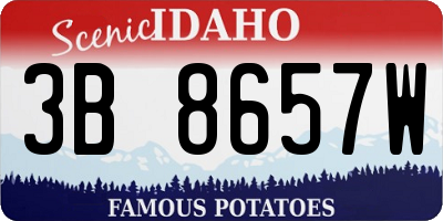 ID license plate 3B8657W