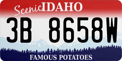 ID license plate 3B8658W