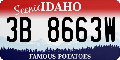 ID license plate 3B8663W